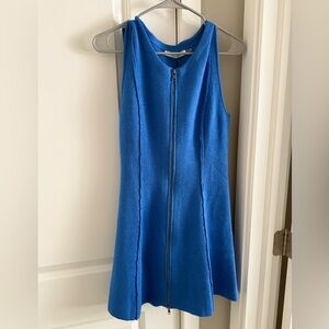 Mustard Seed Vibrant Blue Zip-Front Mini Dress